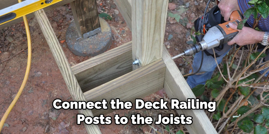 Connect the Deck Railing Posts to the Joists