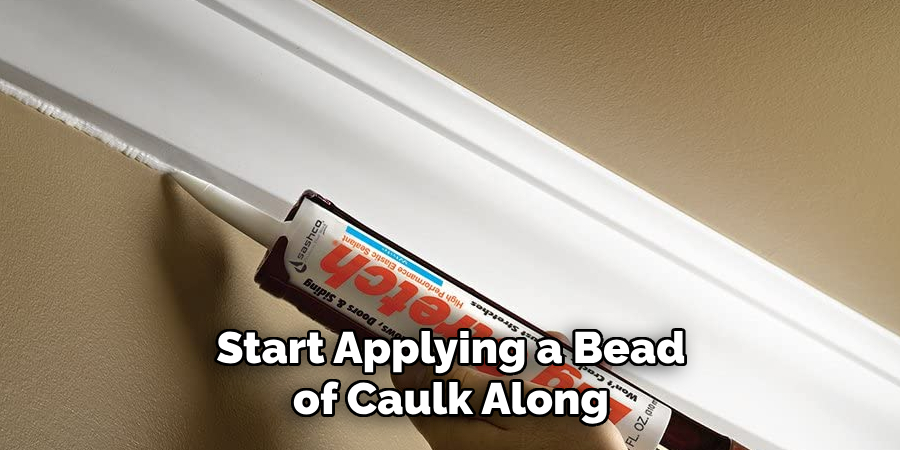 Start Applying a Bead of Caulk Along