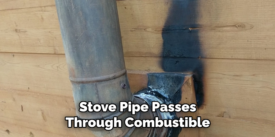 Stove Pipe Passes Through Combustible