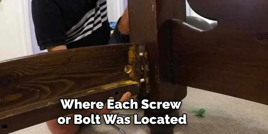 Where Each Screw or Bolt Was Located