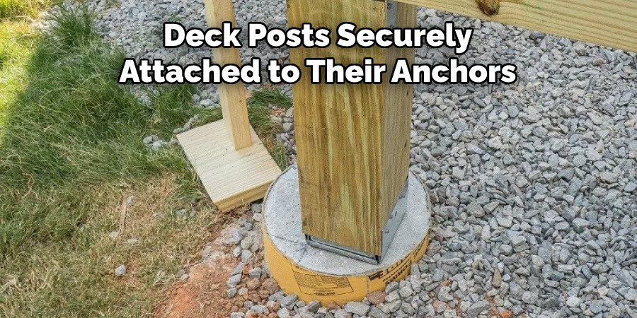 Deck Posts Securely Attached to Their Anchors