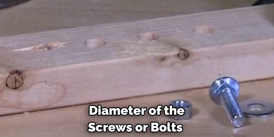 Diameter of the Screws or Bolts